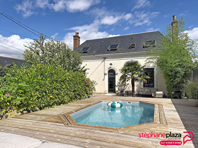 Maison ancienne rénovée 4 chambres, terrain avec piscine