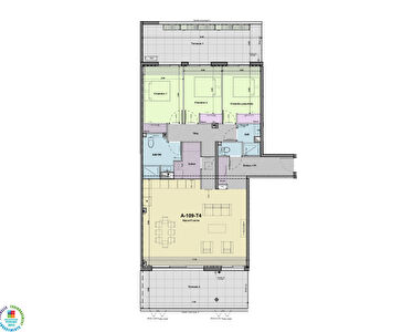 Appartement T4  face au musée avec 2 terrasses et garage