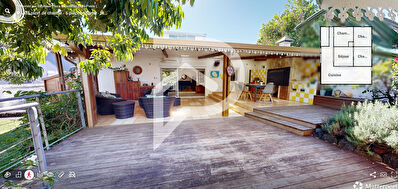Villa familiale- Grande terrasse de 60 m2 environ, cuisine d'été, dépendance, jardin arboré, St Joseph