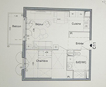 Appartement a louer franconville - 2 pièce(s) - 42.3 m2 - Surfyn