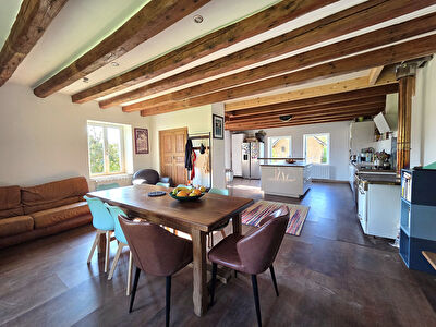 Ferme bressane rénovée, Commenailles, 170 m2, 5 chambres, bureau, terrain 1ha40