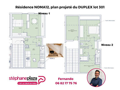 Plateau en duplex, à aménager, bâtiment années 20/30, 60 m2