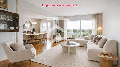 Marly-le-Roi, 5 pièces de 104 m2 avec séjour double, 3 chambres, 2 balcons, cave, parking + BOX