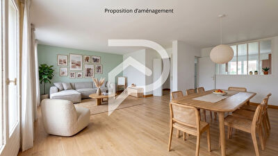 MAISON de 125 m2 avec 4 chambres, séjour double, jardin et garage