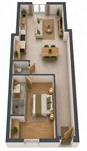 Appartement 2 de 50 m2 en rez-de-jardin