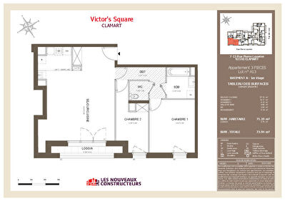 Appartement Clamart 3 pièce(s) 71.19 m2
